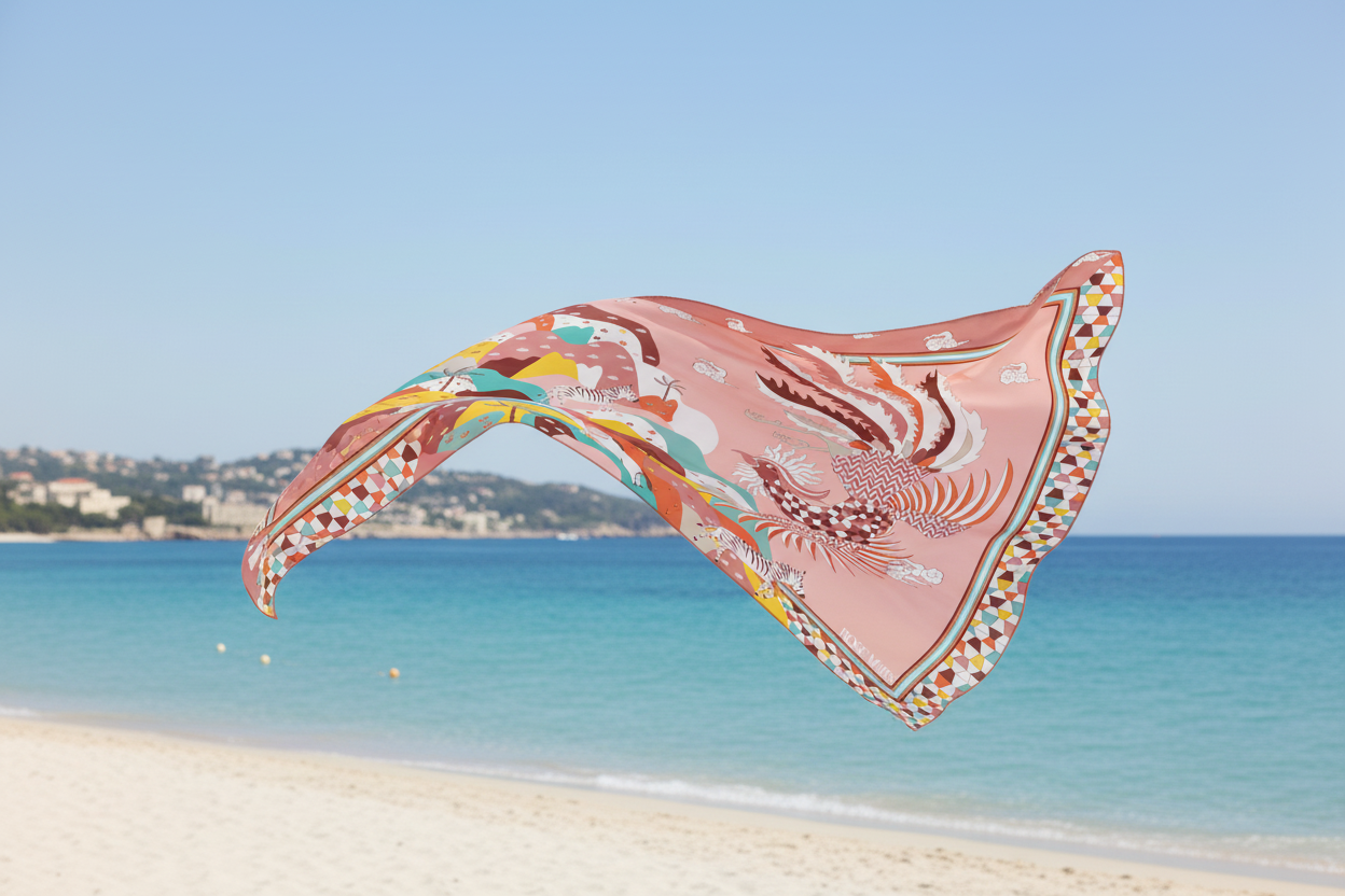 鳳凰絲巾張開飄舞橫幅