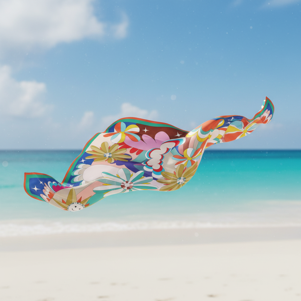 真絲圍巾海灘時尚圖片