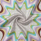 復古波浪圖案真絲圍巾 - 精緻質感特寫